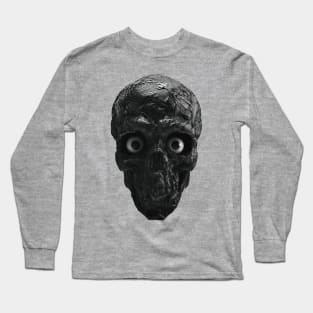 BLACK AND WHITE SKULL WITH EYES Long Sleeve T-Shirt